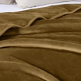 thumbnail image 3 of Chezmoi Collection Heavy Thick Korean Style Faux Mink Blanket Single Ply 9 Lbs, 750GSM Silky Soft Plush Raschel Mink Blanket, 85" x 95" Asia King Size, Solid Toffee, 3 of 9