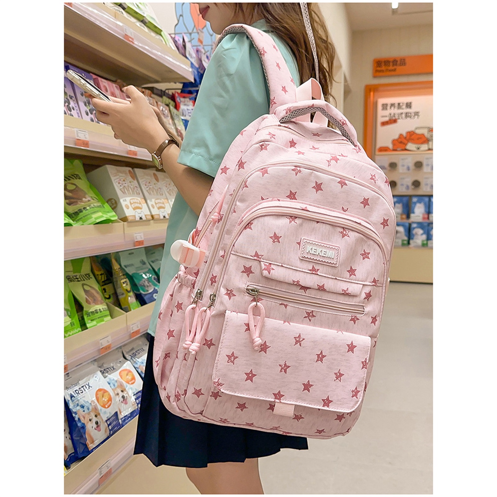 Mochila Escolar para Niñas Niños Bolso para Primaria Secundaria Viaje para Edades 6-14 (Rosa) 6