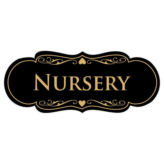 Designer Nursery Sign(Black /Gold) - Small