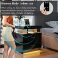thumbnail image 5 of HNEBC Auto LED Nightstand with Wireless Charging Station & USB Ports,High Gloss Bedside Tables with 2 Drawers,Floating Nightstand with 3 Color & Adjustable Brightness Embedded LED Light Strip, 5 of 16