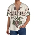 thumbnail image 3 of KLL Wine Print Men's Shirt Short Sleeve Button Down Summer Cuba Beach Shirts- X-Large, 3 of 7