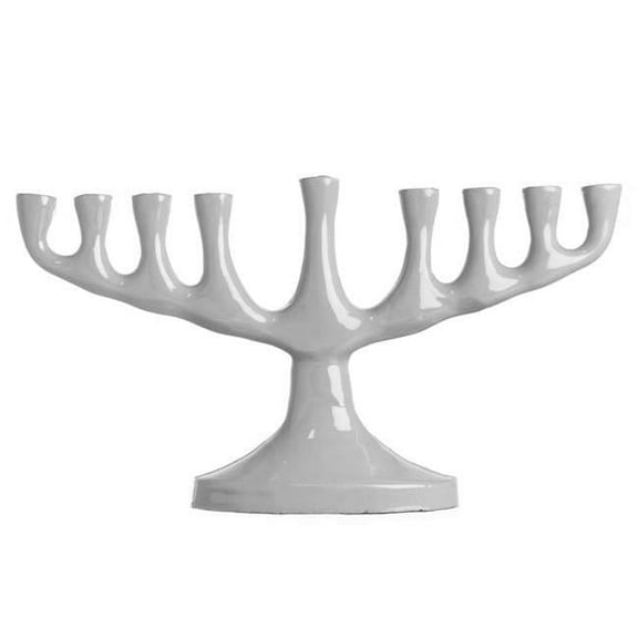 Nua 59075 5.5 x 10 in. Stainless Steel Silver Menorah