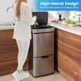 thumbnail image 4 of Costway 19 Gal Kitchen Trash Can with Soft Closing Lid & Stay-open Design Inner Buckets Silver, 4 of 9