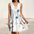 thumbnail image 5 of VBVC Women's Floral Sleeveless Tank Dress,V-Neck Empire Waist Swing Dress For Women,Ladies Casual Loose Fit Summer Dress with Pockets,Multicolor,S-2XL, 5 of 8