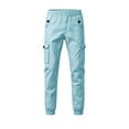 thumbnail image 4 of SAWOBUUN Mens Cargo Jogger Pants Elastic Waist Casual Pants Slim Fit Outdoor Work Hiking Joggers with Multi Pockets, 4 of 6