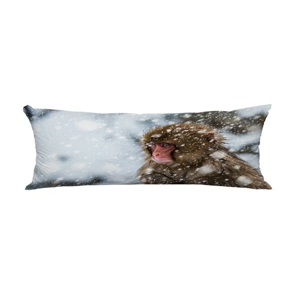 ABPHQTO Baby Snow Monkey Macaca Fuscata Snowstorm Body Pillow Covers Pillow Case Protector Pillowcase 20x60 Inch