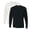 Black+White-2PCS, variant on Unisex Dri-Power Long Sleeve T-Shirt 50/50 Cotton/Polyester Pre-Shrunk Heavyweight Plain Casual Tee (Black-Heather, L)