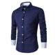 thumbnail image 1 of Camisas Oversize Hombre Camisa de manga larga para hombre Diseño Sense Grid Line Diseño Casual Color sólido (Navy, XXL), 1 of 6