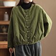 thumbnail image 2 of Womens Short Puffer Jacket Lightweight Long Sleeve Down Coat Warm Cropped Oversized Jacket Solid Color Quilted Outerwear (Green L), 2 of 6