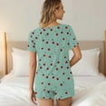 thumbnail image 5 of Mgmyaa Women's Pajama Set Printed V-Neck Sleep Shirt Short Sleeve Top with Pocket Shorts Nightwear Lounge Outfit Two-Piece Set, 5 of 7