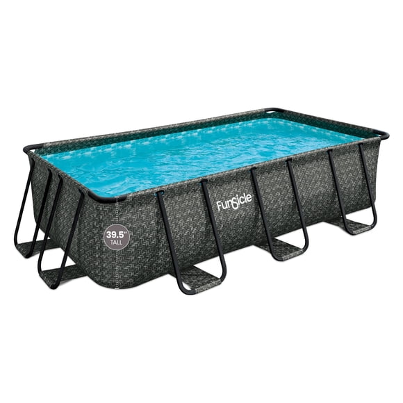 Funsicle Piscine hors Terre de 13 Pi avec Pompe, Cadre Rectangulaire, Design Oasis