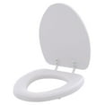 thumbnail image 2 of Bemis 113000 Elongated Soft Toilet Seat - White, Easy Clean & Change Hinges, Cushioned Vinyl, Molded Wood Construction - Fits Most Elongated Toilets 1 Pack Elongated, 2 of 2