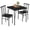 Black, variant on Best Choice Products 3-Piece Indoor Metal Wood Square Dining Table, Furniture Set w/ 2 Chairs - Brown