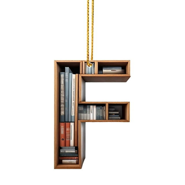 Ltdhehe 2D Acrylic Christmas Cute Double Print 2D Gift Pendant 1 Piece Bookshelf English Letter Modeling