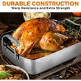 thumbnail image 4 of Roasting Pan with Polished Rack, Wide Handle, and Stainless Steel Lid, Turkey Chicken Roasting Pan Great for Thanksgiving Dinners, Tender Roast, Deep Dishes, and More, 4 of 8