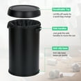 thumbnail image 4 of JoanKaren 17.19 Gallon Round Swing Top Trash Can,Stainless Steel Commercial Grade Garbage Bin,Domed Push To Open Lid Wastebasket,65L,Black, 4 of 9