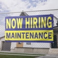 thumbnail image 2 of Now Hiring Maintenance 13 oz Heavy Duty Vinyl Banner Handyman Jobs Available Help Wanted Sign for Business Advertising Indoor/Outdoor Single-Sided with Metal Grommets (1.5x5 ft, Bl & Ye), 2 of 6