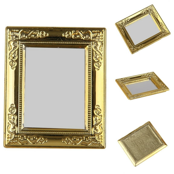 SPRING PARK 1/12 Dollhouse Frame Mirror Toy Miniature House Scenery Furniture Accessory