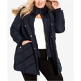 thumbnail image 1 of avenue Womens Abigail Puffer Jacket, Blue, Plus Size, 30/32, 1 of 1