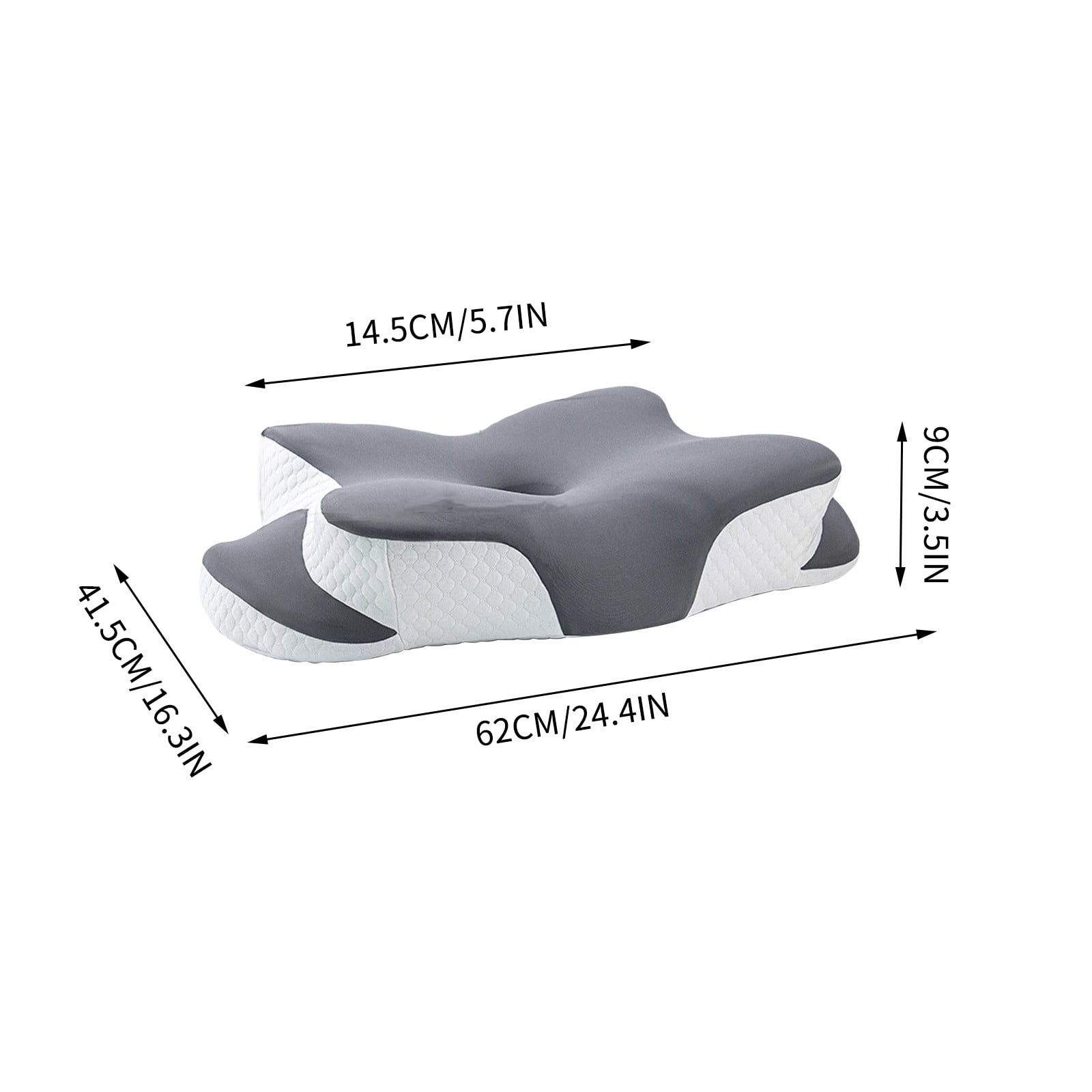 Ergo Pillow for Sleep Apnea, Neck Pain, and Snoring Relief | Cervical Neck Pillow for Side Sleepers | Orthopedic Memory Foam with Ergonomic Support （Gray）
