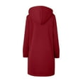 thumbnail image 4 of Lumtrix Long Hoodies for Women Fall 2025 Soft Oversized Fleece Hooded Sweatshirts Solid Color Comfort Zip Up Jackets with Pockets Wine L, 4 of 5