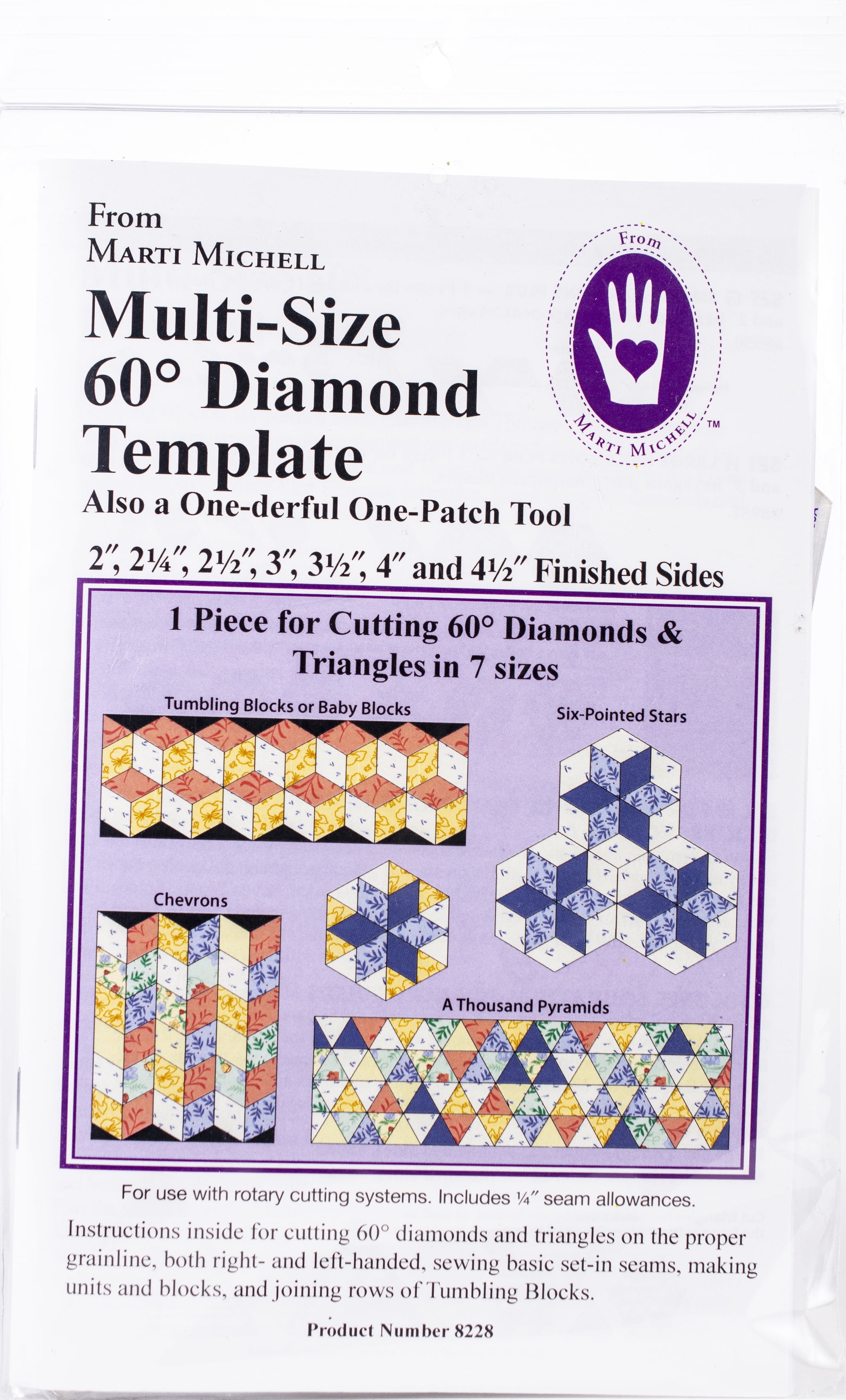 Marti Michell 60 Degree Diamond and Triangle 1Derful 1Patch Templates