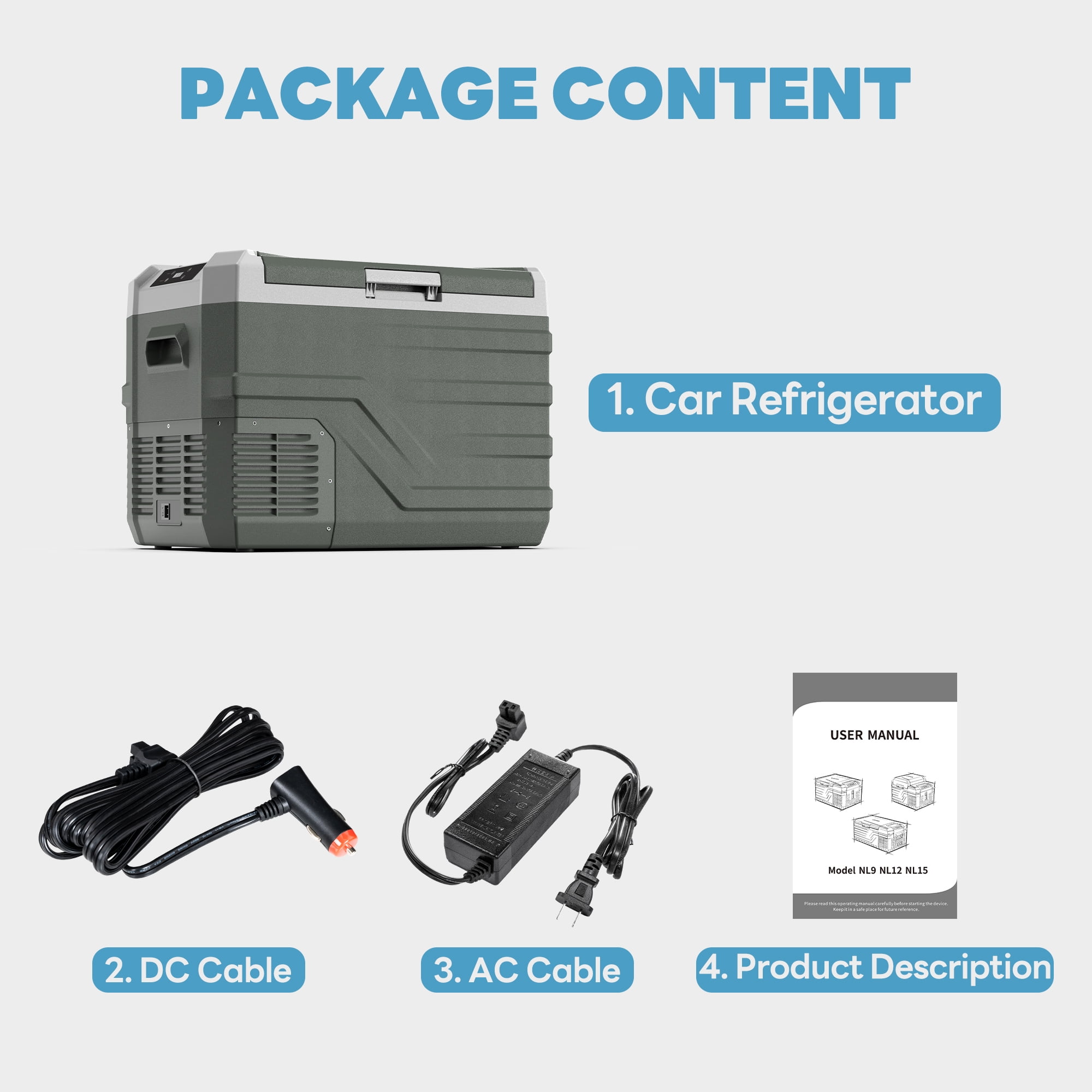 Alpicool Car Refrigerator 37 Quarts, 12v Refeigerator Portable Fridge Freezer, -4°F to 68°F Electric Cooler RV Compressor Fridge for Outdoor, Camping, Travel and Home Use