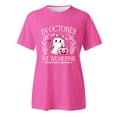 thumbnail image 4 of Womens Halloween Cancer T Shirts Cute Pink Ribbon Ghost Graphic Crewneck Tops Summer Short Sleeve Casual Tees Hot Pink L, 4 of 4