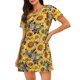 thumbnail image 1 of Easygdp Sunflowers Vintage Camisón de manga corta para mujer, informal, estampado, 1 of 6