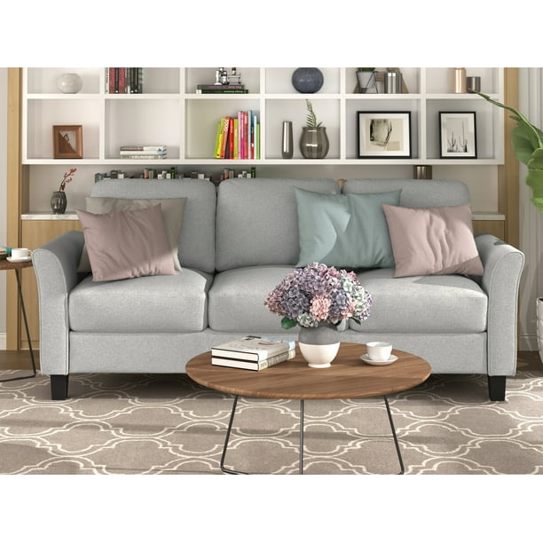 Modern Linen Fabric Upholstered Sofa Set With Thick Foam 3 Seat Loveseat Living Room Cushion Back Armedchair For Furniture Com Modern Linen Fabric Upholstered Sofa, Room And Board Metro Sofa Slipcover