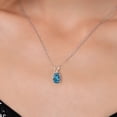 thumbnail image 3 of Gem Stone King 0.90 Cttw Oval London Blue Topaz 925 Sterling Silver Pendant Necklace for Women | Gemstone Birthstone | With 18 inch Silver Chain, 3 of 6