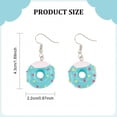 thumbnail image 2 of 6 Pairs 6 Colors Resin Doughnut Dangle Earrings Platinum Brass Jewelry for Women Mixed Color 41mm Pin: 0.6mm 1 pair/color, 2 of 7