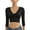 Black, variant on SWSMCLT Women's Crop Body Shaper Tops Deep V Neck Body Shaper Elasthane Back Fat Shapewear Eyelet Hook Fall Curvy Nude 12