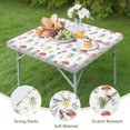 thumbnail image 4 of Flower Fairy Princess Pattern Square Fitted Tablecloth with Elastic Edge,Square Table Cover,Washable Elastic Table Cover for Home Kitchen Party Decor 36"x36", 4 of 6