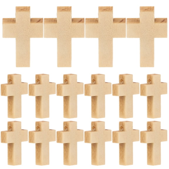 HOMEMAXS 100 pcs Wooden Unfinished Cross Pendants Beads Dyed Natural Polished Crafts DIY Jewelry Necklace Bracelet Projects