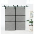 thumbnail image 3 of Sliding Closet Barn Bypass Doors 60 x 84 inches | Planum 0014 Concrete with Frosted Glass | Sturdy 6.6ft Rails Hardware Set | Wood Solid Bedroom Wardrobe Doors, 3 of 6