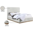 thumbnail image 5 of Pemberly Row Contemporary Cream Linen Textured Fabric King Bed, 5 of 10