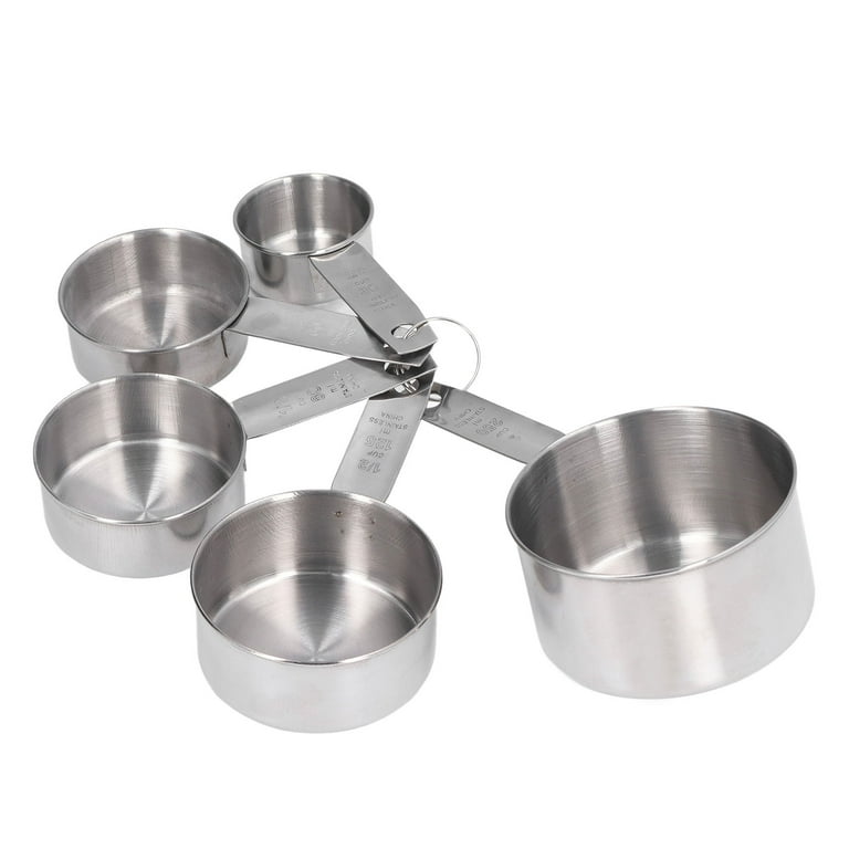 EOTVIA Stainless Steel Measuring Cups 5 Pack Set, Easy to Read Metal  Measuring Cup With Scale Kitchen Cooking Baking Tool with Ergonomic Handle  - Walmart.com
