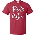 thumbnail image 3 of Inktastic Paris Bonjour with Hearts in White Text T-Shirt, 3 of 5