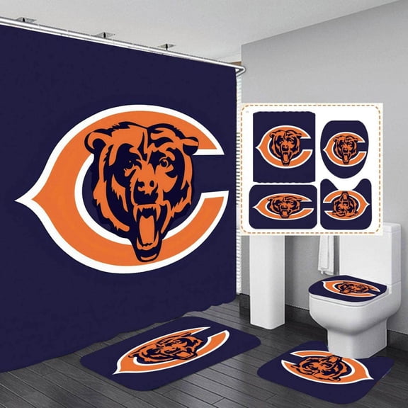 Bears Shower Curtain Bathroom 4 Pieces Set Bathroom Decor 72" x 72"