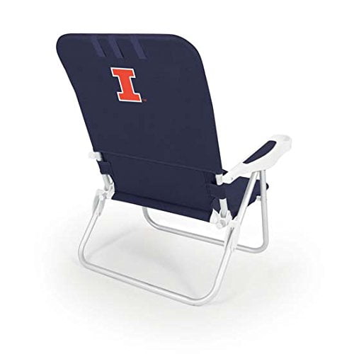Picnic Time Monaco Chaise de Plage Bleu (U de Illinois Combat Illini) Digi