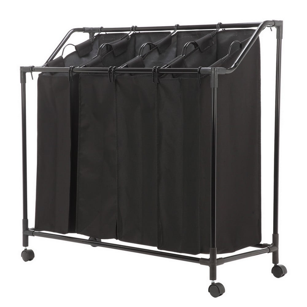 Homegear Rolling Laundry Bin / Sorter / Organizer / Hamper With 4 Hanging Bag