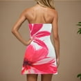 thumbnail image 6 of Abomasnow Women's Sexy Tube Top Mini Dress Floral Print Strapless Bodycon Short Dress Y2k Cocktail Party Going Out Bandeau Dresses, 6 of 9