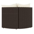 thumbnail image 3 of vidaXL Patio Corner Sofas with Cushions 2 pcs Brown Poly Rattan, 3 of 8
