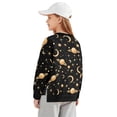 thumbnail image 2 of Xoenoiee Universe Star Print Girls Oversized Drop Shoulder Sweatshirt Long Sleeve Crewneck Pullover, Loose Fit Casual Top for Fall and Winter, 11-12 Years, 2 of 7