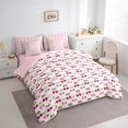 thumbnail image 3 of Manfei Girly Purple Cherry Twin Bedding Sets 7-Piece, Cute Yummy Fruit Bedding Comforter Set, Kawaii Cartoon Theme Reversible Sheet Sets, Microfiber Bedroom Decor, 3 of 7