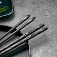 thumbnail image 4 of 5 Pairs Alloy Laser Engraving Chopsticks Non-slip Reusable Sushi Sticks, 4 of 5