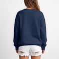 thumbnail image 5 of Hearthz Women's Oversized Crewneck Sweatshirts Solid Color Drop Shoulder Long Sleeve Pullover Sweaters for Women Fall Winter Athletic Workout Oversized Sweatshirt for Women Navy M, 5 of 7