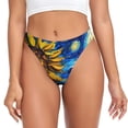 thumbnail image 1 of Balery Sunflower Starry Night Vibes Tangas de Algodón para Mujer con Estampado – Ropa Interior Sexy, Transpirable, G-string-XX-Large, 1 of 6