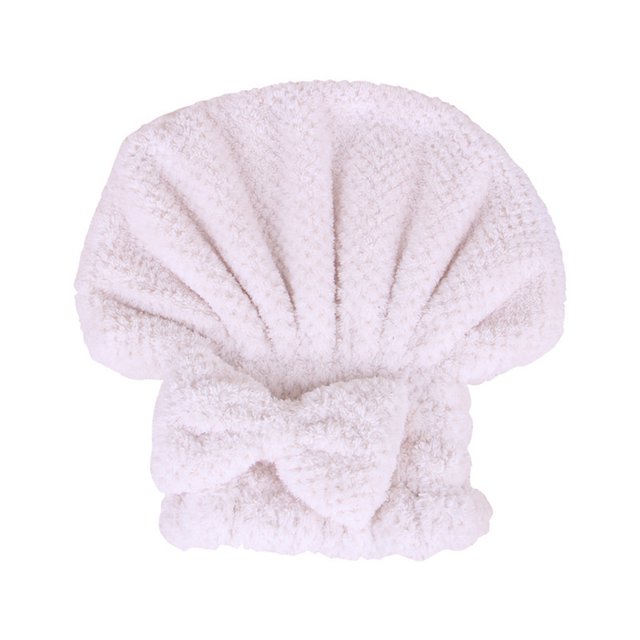 Jumpingount Gorro de ducha de pelo de secado rápido para mujer, gorro de secado de pelo absorbente, toallas de poliéster para adultos, gorro de ducha con Sombreros beige Jumpingount PS14523-02